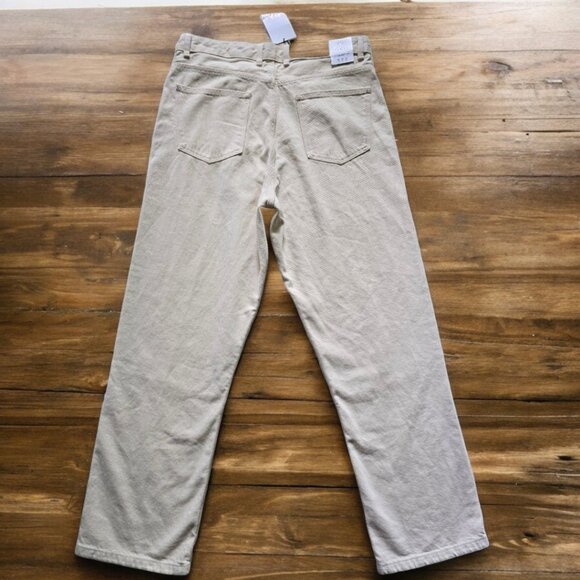 NWT ZARA Straight Fit Tan Denim Pants Size 42 Eur 32 US (see meas) - Picture 4 of 8